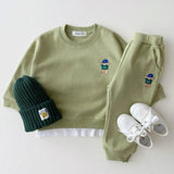 ONEAKIDS Baby & Toddler Outfits GREEN / 6-12M Baby Toddler Cute LA Bear Sweatshirt & Pants Set