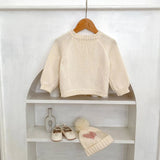 ONEAKIDS Baby & Toddler Outfits Heart Patch Knit Cardigan with Hat