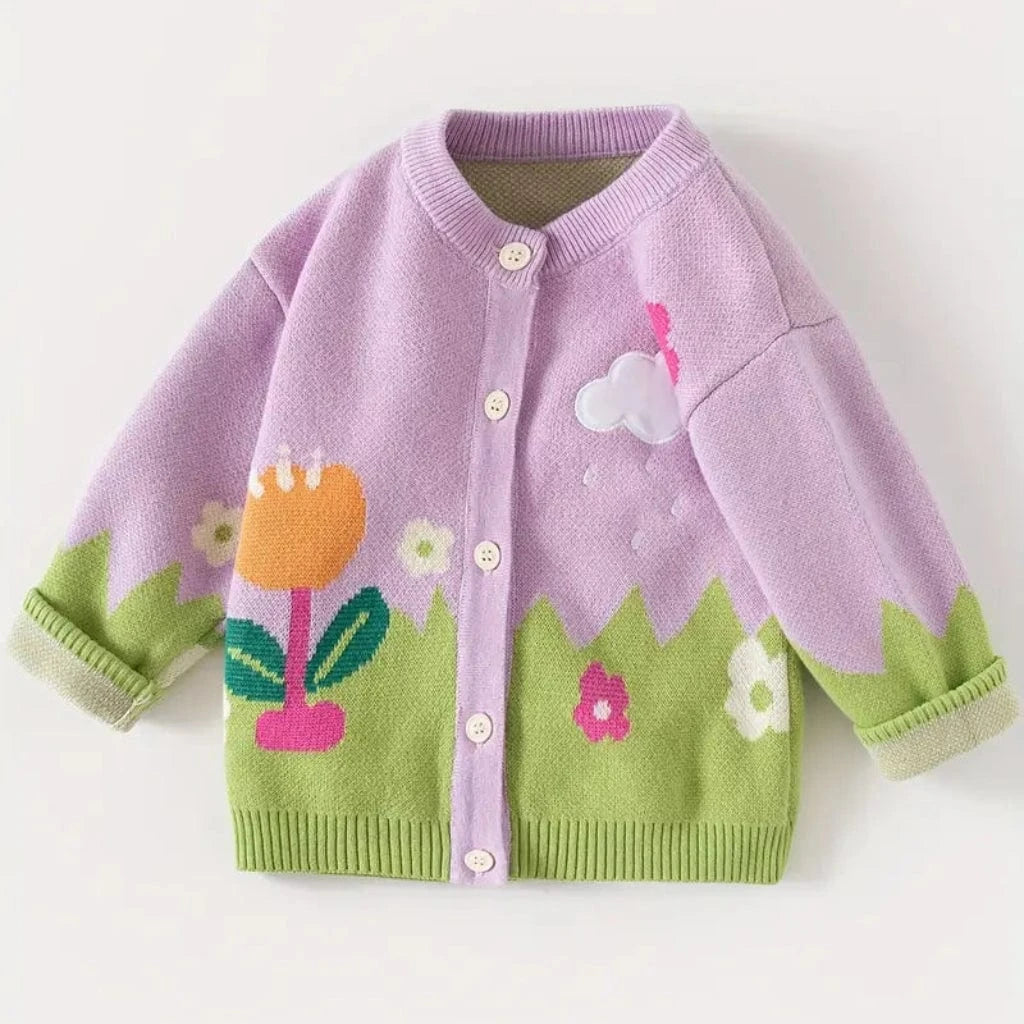 ONEAKIDS Baby & Toddler Outfits Little Girls' Floral Cardigan in Pink