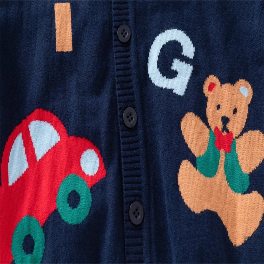 ONEAKIDS Baby & Toddler Outfits Navy Blue Little Boys' Playful Cardigan