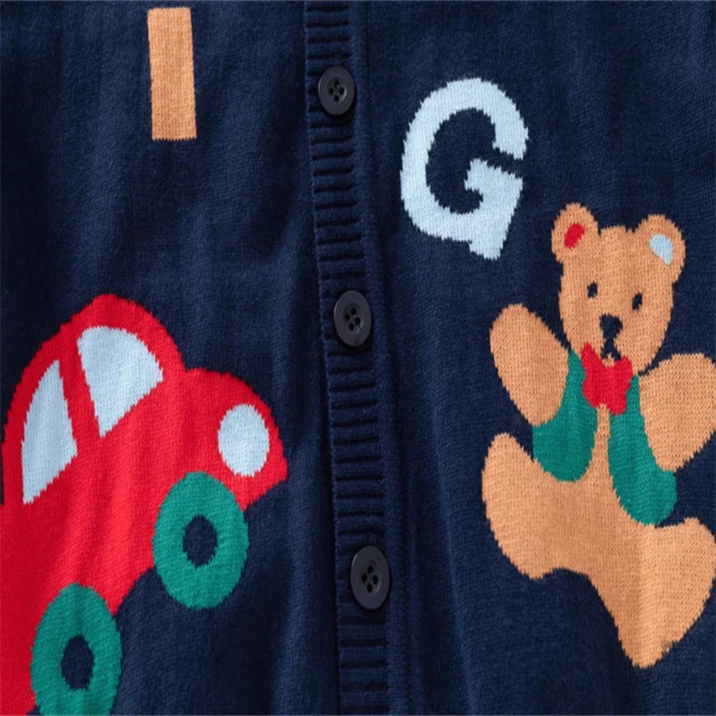 ONEAKIDS Baby & Toddler Outfits Navy Blue Little Boys' Playful Cardigan
