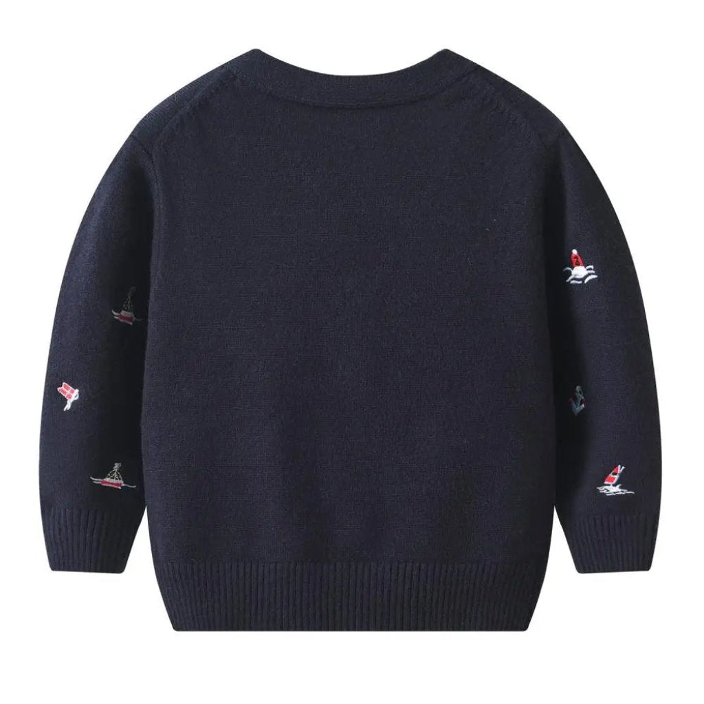 ONEAKIDS Baby & Toddler Outfits Navy-Blue Sailor Cardigan for little boys