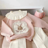 ONEAKIDS Baby & Toddler Outfits PINK / 12-18M Vintage Bunny Wool Girls' Sweater