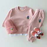ONEAKIDS Baby & Toddler Outfits PINK / 6-12M Baby Toddler Cute LA Bear Sweatshirt & Pants Set