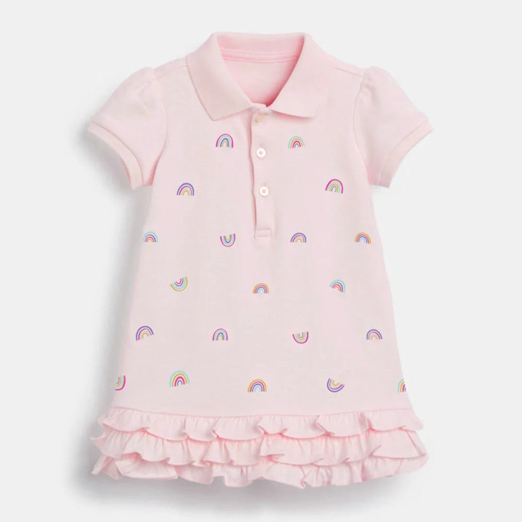 ONEAKIDS Baby & Toddler Outfits Pink Rainbow Girls' Polo Dress