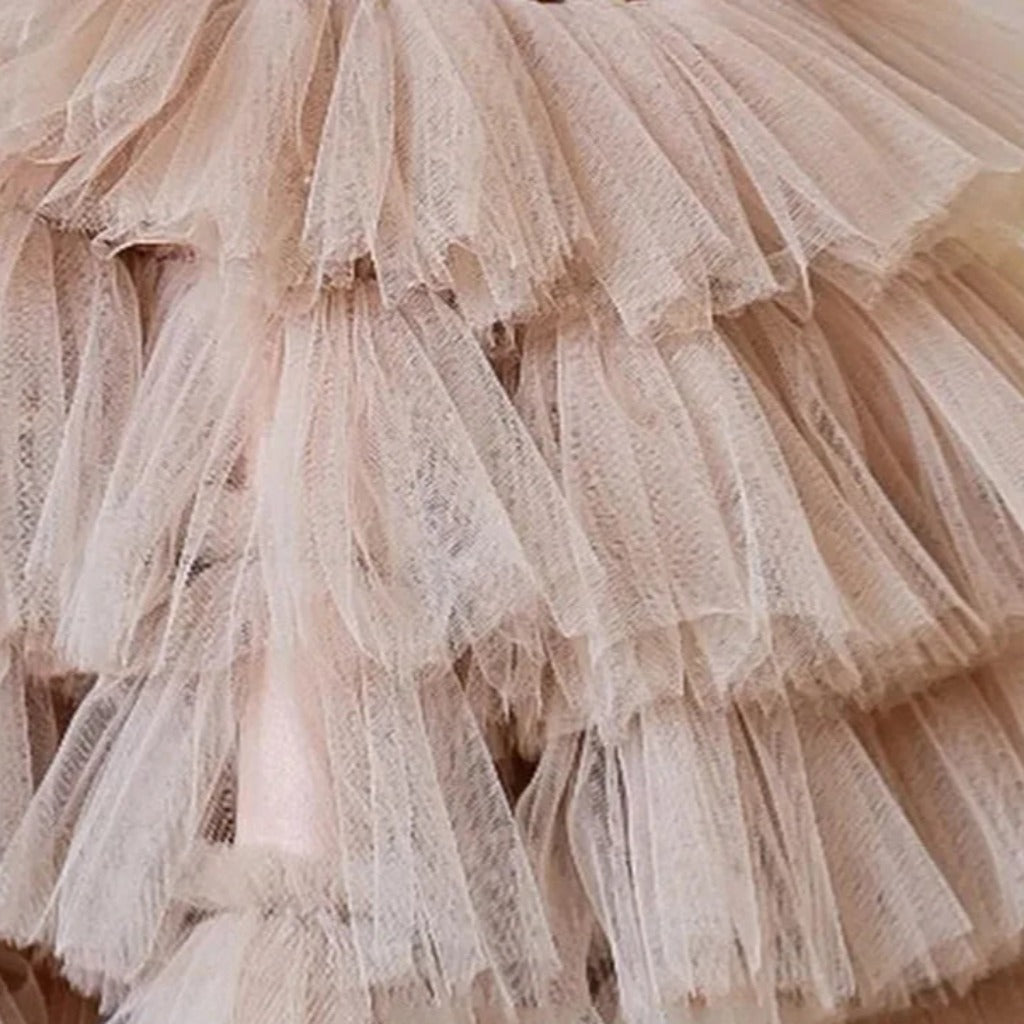 ONEAKIDS Baby & Toddler Outfits Sequin Princess Cake Dress in Beige Pink