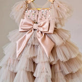 ONEAKIDS Baby & Toddler Outfits Sequin Princess Cake Dress in Beige Pink