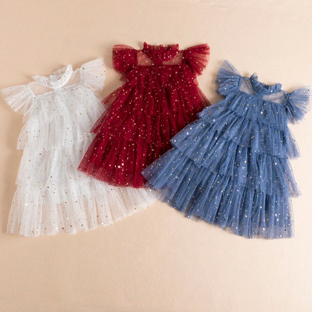 ONEAKIDS Baby & Toddler Outfits Tulle Girls' Festive Dress with Stars