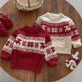 ONEAKIDS Baby & Toddler Outfits Unisex Knitted Fair Isle Sweater