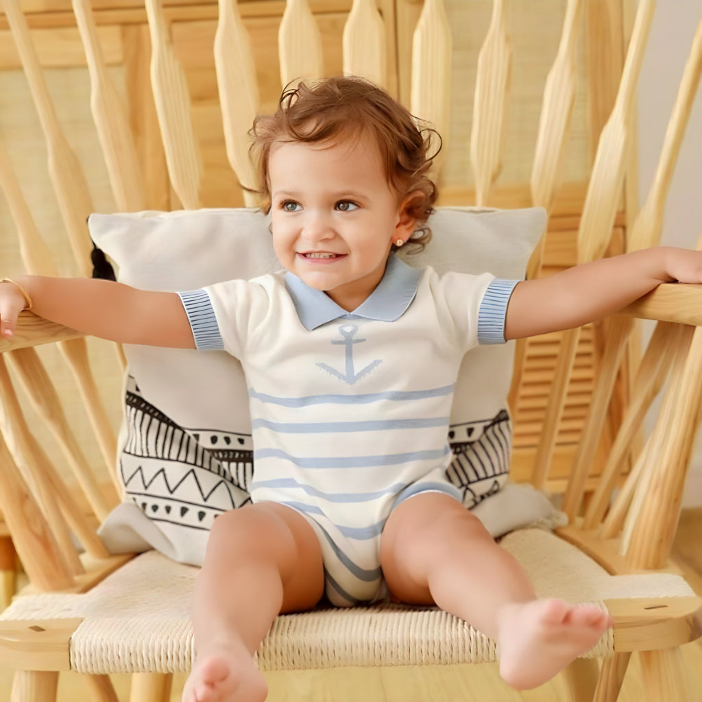 ONEAKIDS Baby & Toddler Outfits Unisex Sailor Marine Baby Romper