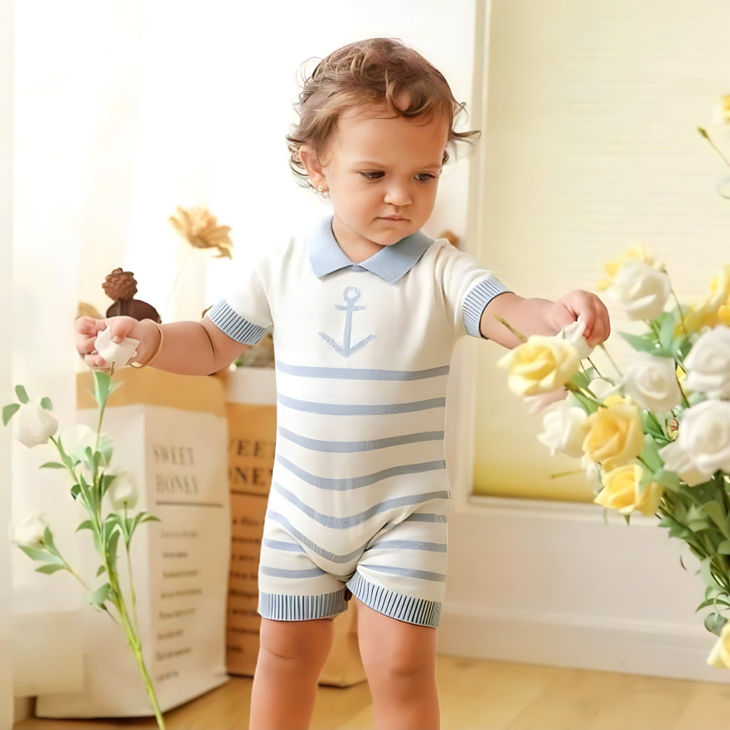 ONEAKIDS Baby & Toddler Outfits Unisex Sailor Marine Baby Romper