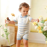 ONEAKIDS Baby & Toddler Outfits Unisex Sailor Marine Baby Romper