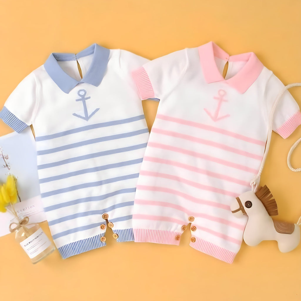 ONEAKIDS Baby & Toddler Outfits Unisex Sailor Marine Baby Romper