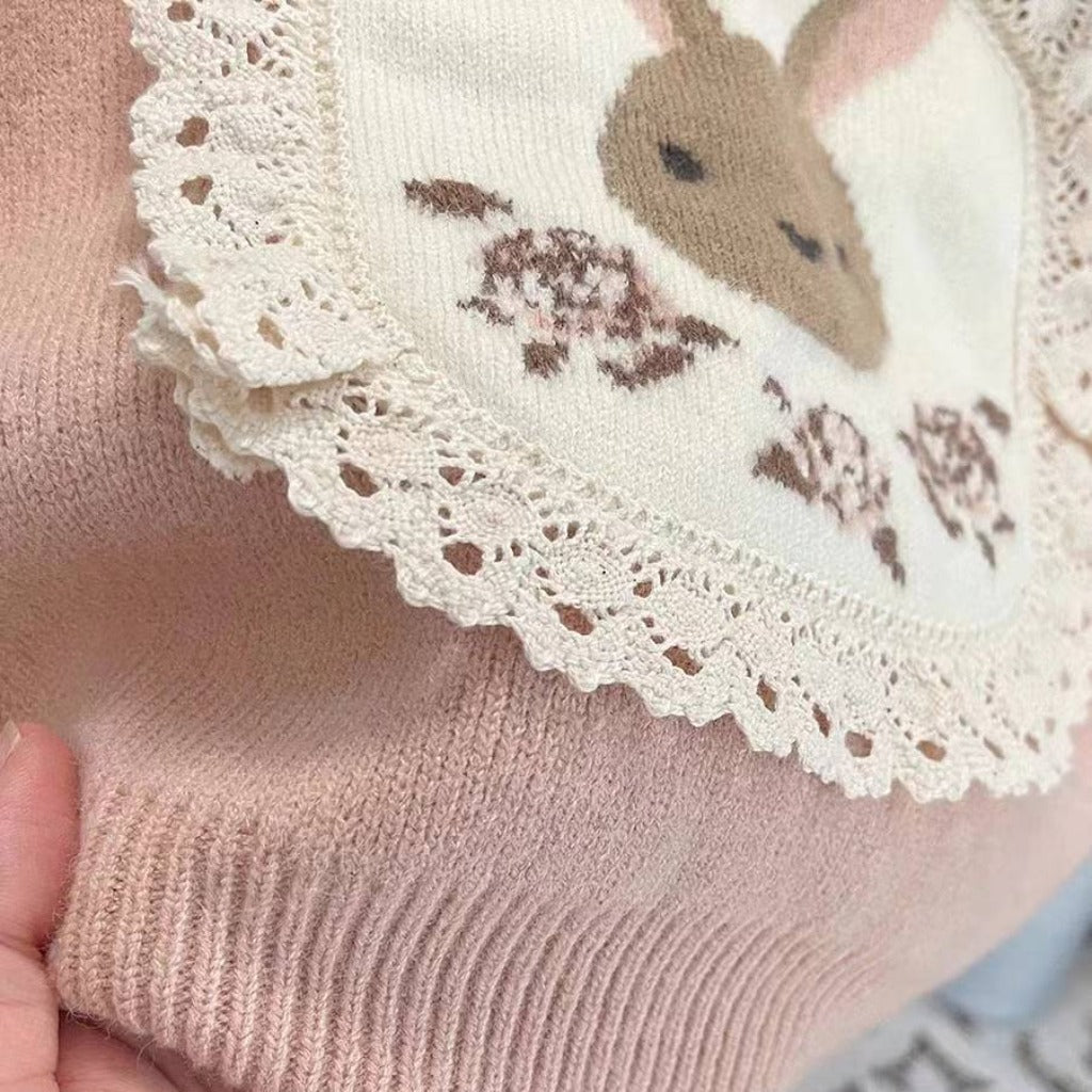 ONEAKIDS Baby & Toddler Outfits Vintage Bunny Wool Girls' Sweater