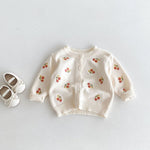 ONEAKIDS Baby & Toddler Outfits WHITE / 0-3M Cherry Button Down Little Girls' Cardigan
