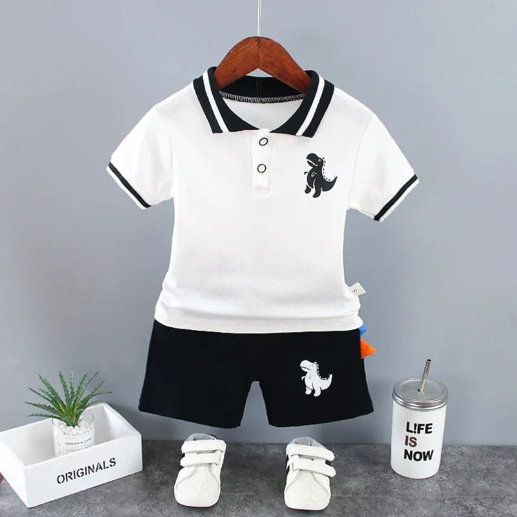 ONEAKIDS Baby & Toddler Outfits WHITE / 12-18M Boys' Dinosaur 2-Piece Matching Set