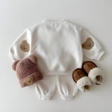ONEAKIDS Baby & Toddler Outfits WHITE / 9-12M Bear Sleeves Unisex Sweatshirt and Sweatpants Set