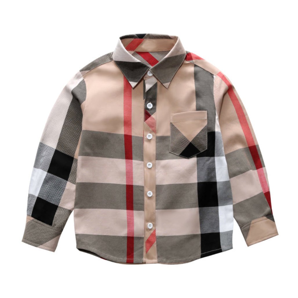 ONEAKIDS Baby & Toddler Tops 12-18M / BEIGE Classic Plaid Special Occasion Boys' Shirt