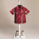 ONEAKIDS Baby & Toddler Tops Boys' Short Sleeve Classic Plaid Shirt