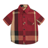 ONEAKIDS Baby & Toddler Tops RED / 3T Boys' Short Sleeve Classic Plaid Shirt