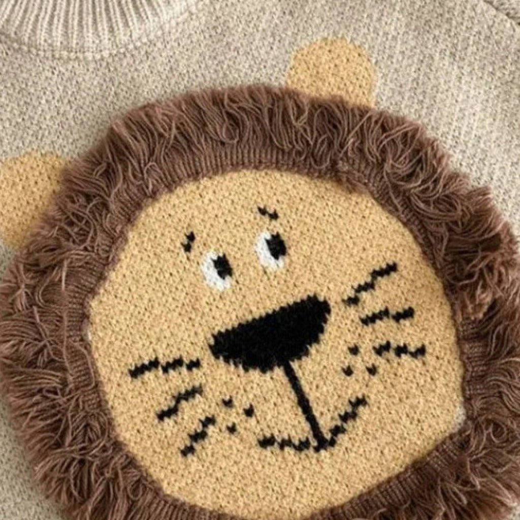 ONEAKIDS Baby & Toddler Tops Unisex Lion Knit Cotton Sweater