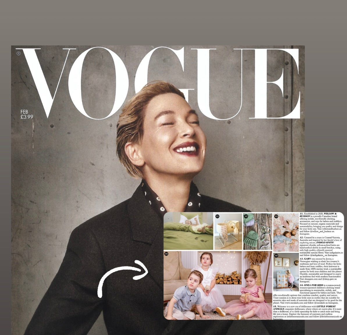 ONEA Kids featured in Vogue Magazine