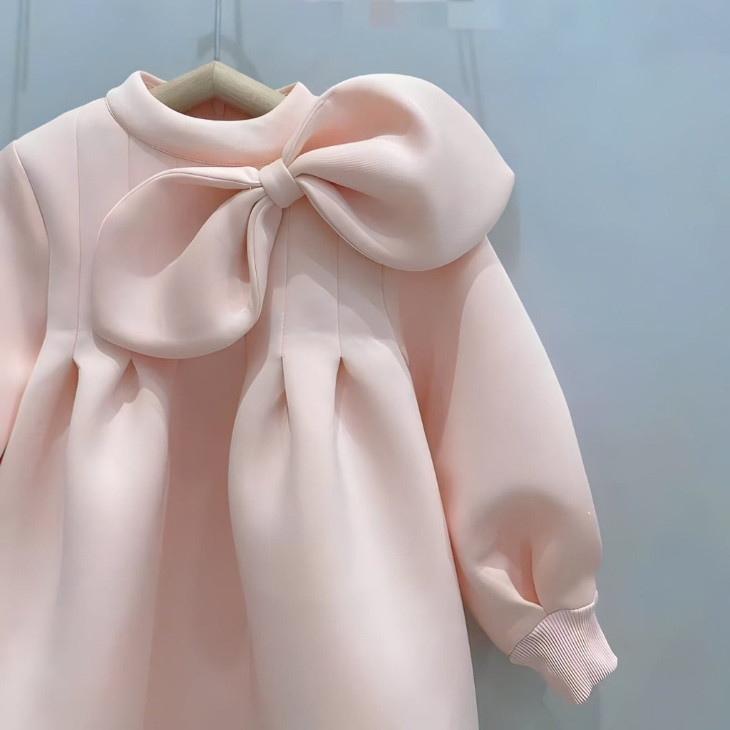 Pastel Pink Long Sleeve Girls' Dress