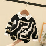 Winter Children's Mink Wool Pullover One-Piece Sweater