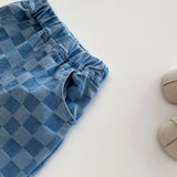 Unisex Checkered Denim Pants