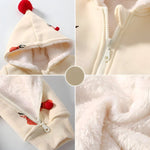 Baby Beige Hooded Warm Romper - ONEAKIDS