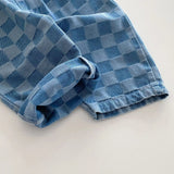 Unisex Checkered Denim Pants