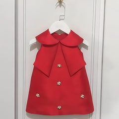 Festive Party Girl Dress with Charms