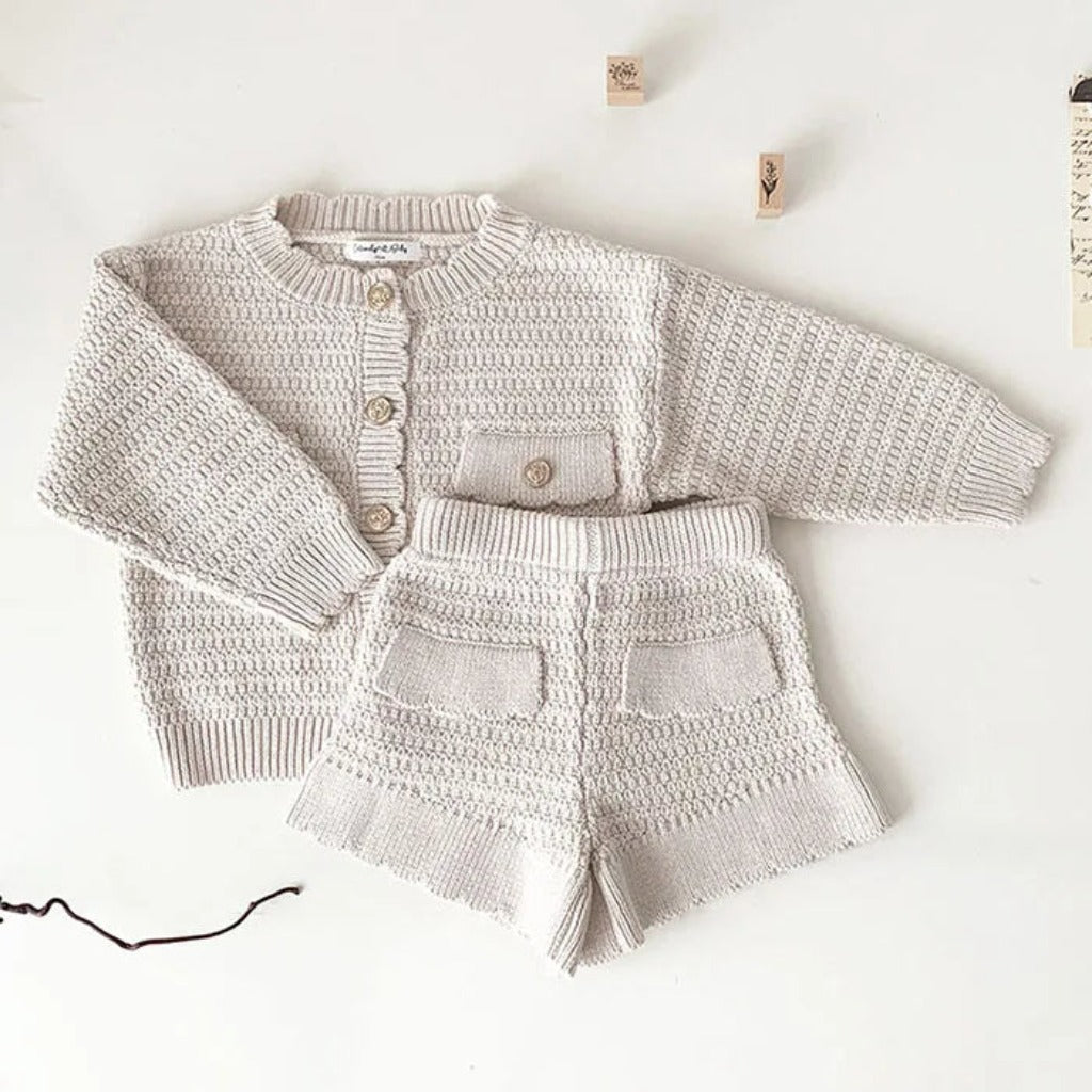 Knit Cotton Elegant Little Girls' Set