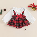 Red Plaid Christmas Themed Romper