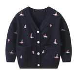 Navy-Blue Sailor Cardigan for little boys