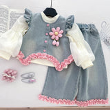 Girl's Winter Wonderland Denim 2-Piece Set