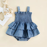 Denim Cotton Baby Girl Bodysuit