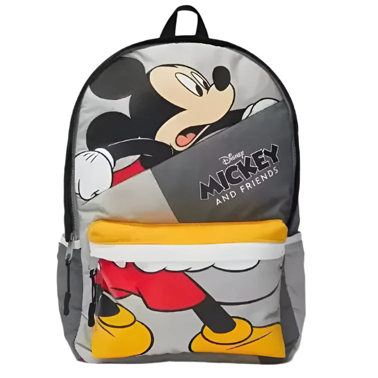 Backpack with Mickey Mouse design and Disney logo on a white background