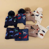 Thick Winter Dino Hat & Neck Warmer