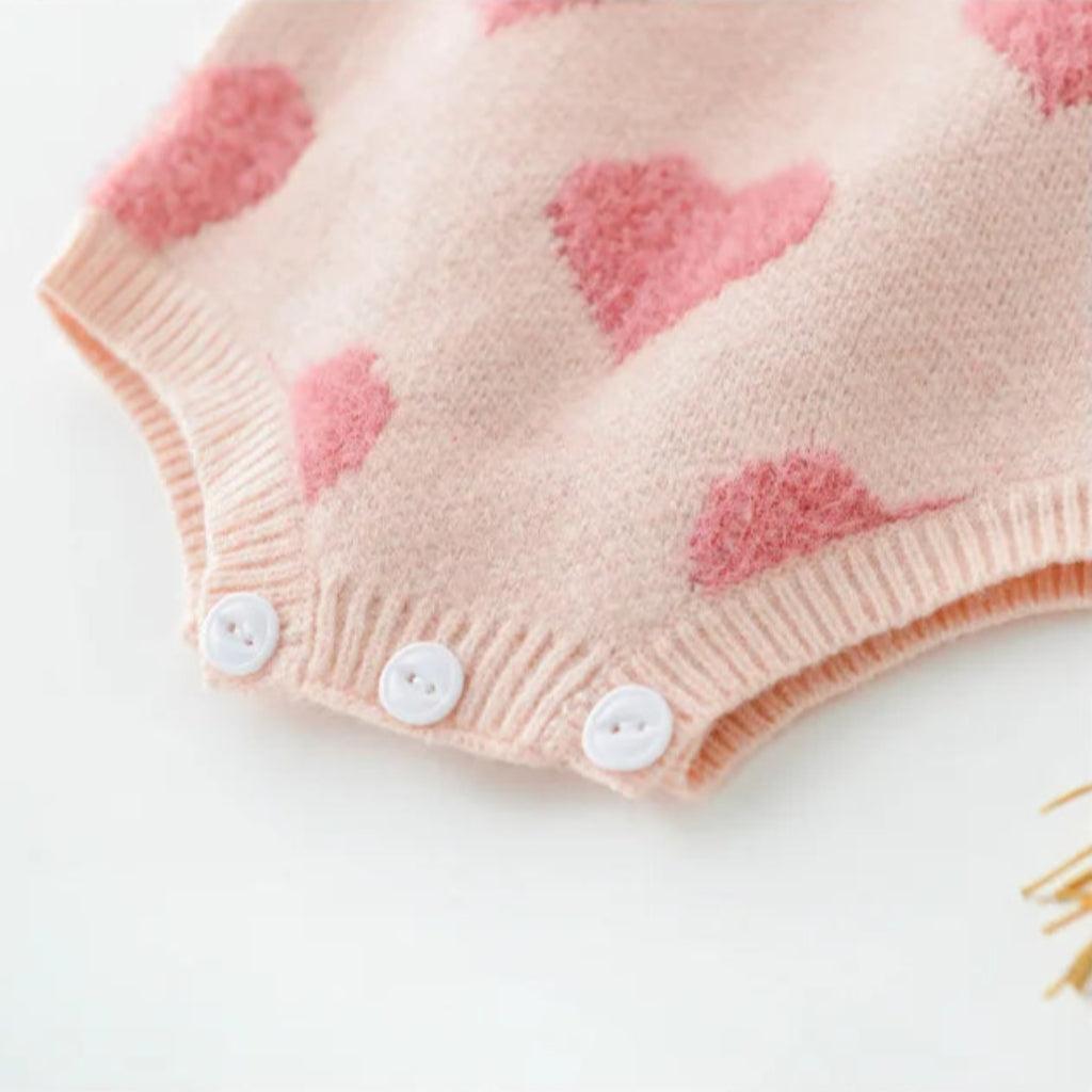 2-Piece Cardigan & Overalls Set with Hearts