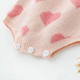 2-Piece Cardigan & Overalls Set with Hearts