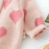 2-Piece Cardigan & Overalls Set with Hearts
