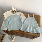 2-Piece Daisy Girl Knit Dress & Cardigan Set