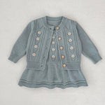 2-Piece Daisy Girl Knit Dress & Cardigan Set