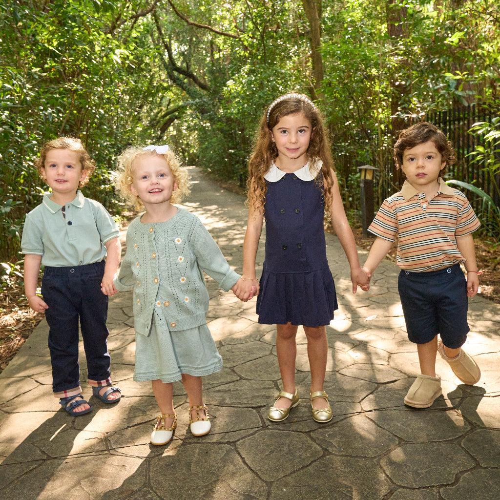 2-Piece Daisy Girl Knit Dress & Cardigan Set