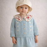 2-Piece Daisy Girl Knit Dress & Cardigan Set