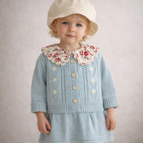 2-Piece Daisy Girl Knit Dress & Cardigan Set