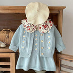 2-Piece Daisy Girl Knit Dress & Cardigan Set