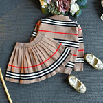 2-Piece Girls' Knit Skirt and Cardigan Set