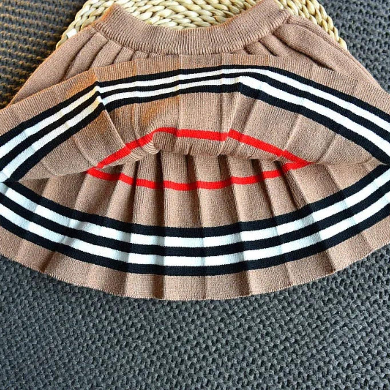 2-Piece Girls' Knit Skirt and Cardigan Set